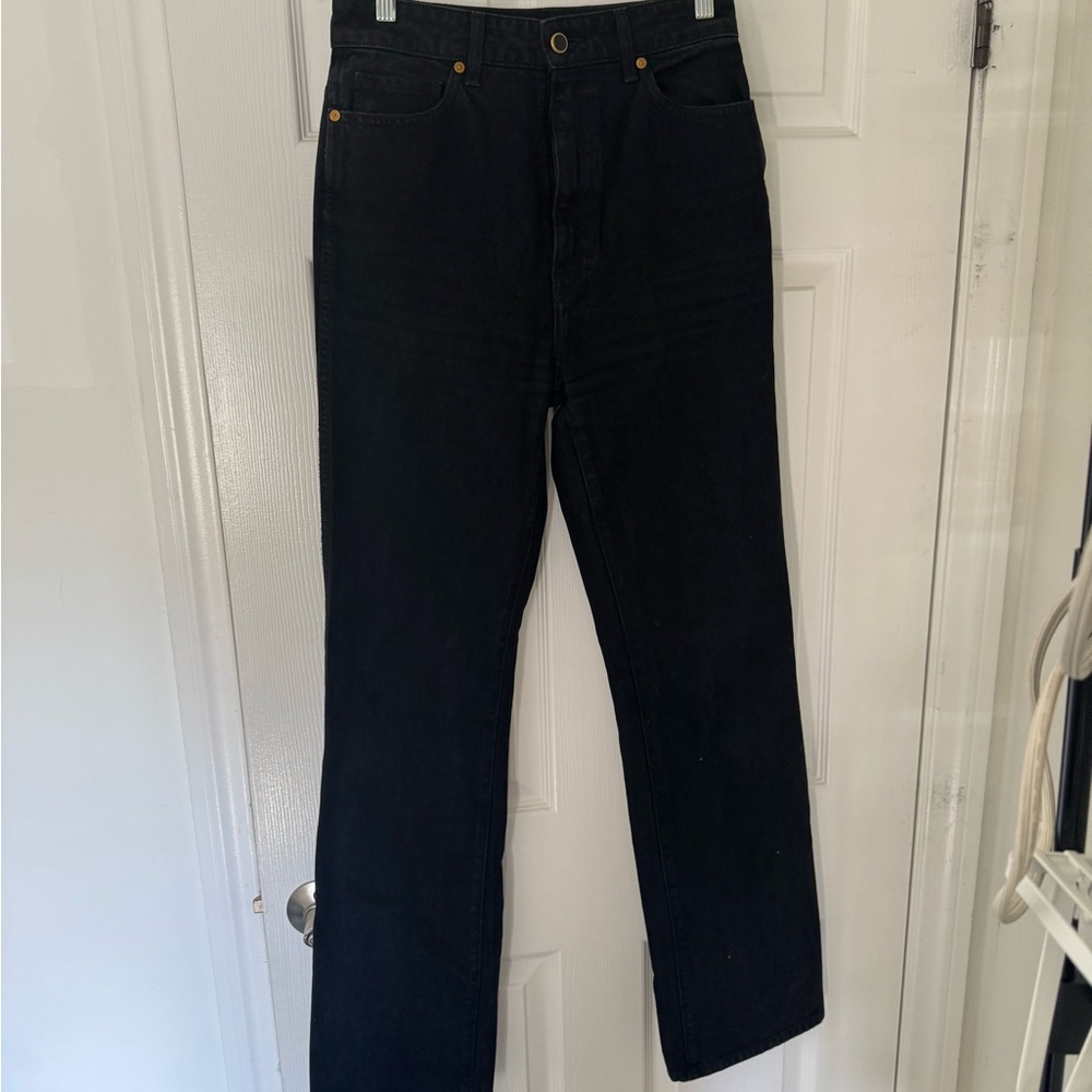 KHAITE Women's Black Straight Leg Jeans